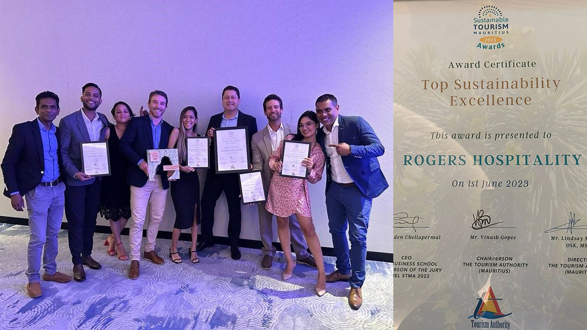 Sustainable Tourism Mauritius Awards 2023 : Rogers Hospitality récompensé pour son engagement exemplaire envers la durabilité